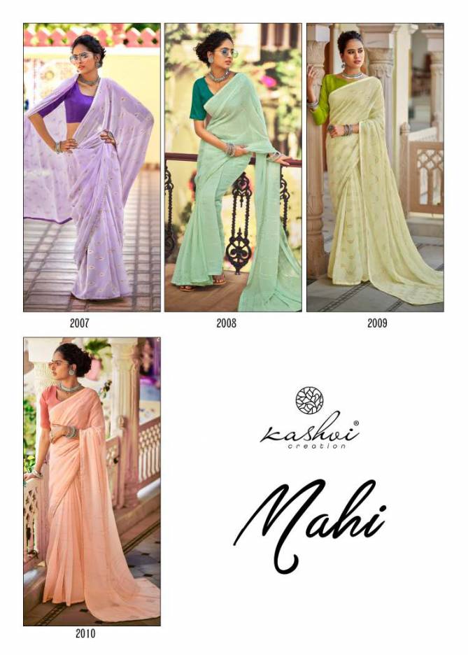 Kashvi Mahi Party Wear Chiffon Printed Designer Saree Collection